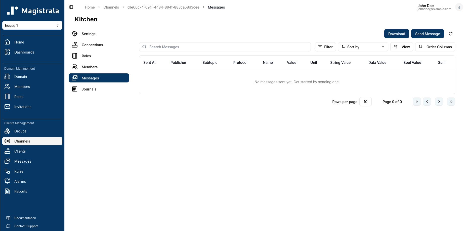 Channel Messages Page